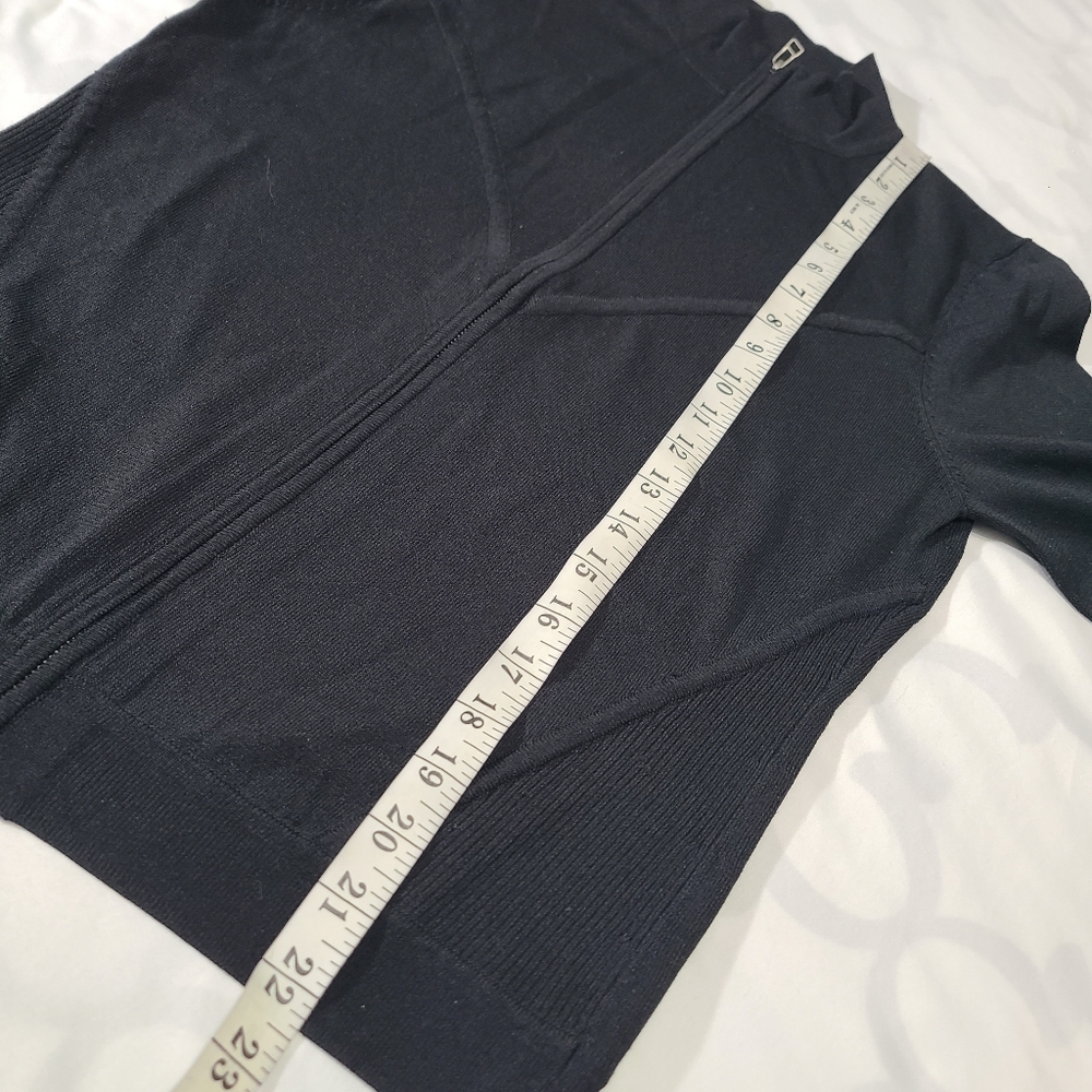Express Juniors Long Sleeve Large Black Zip Up Sweater Y2K - Picture 8 of 10